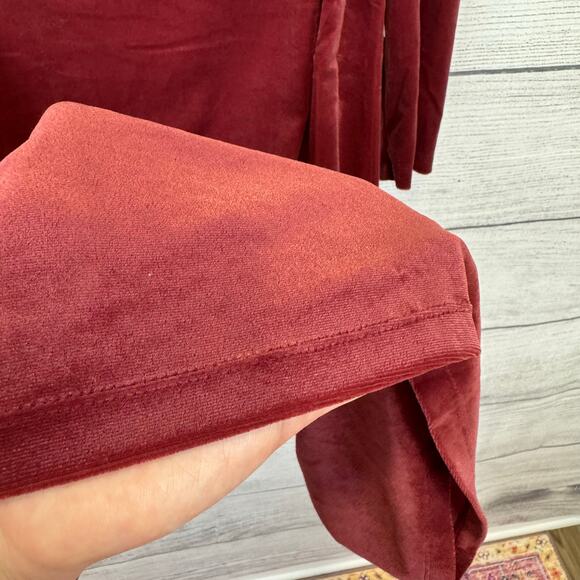 Time & Tru Women's Mauve Velvet Long Sleeve Ruffle Mock Neck Dress Size Small - Picture 7 of 9